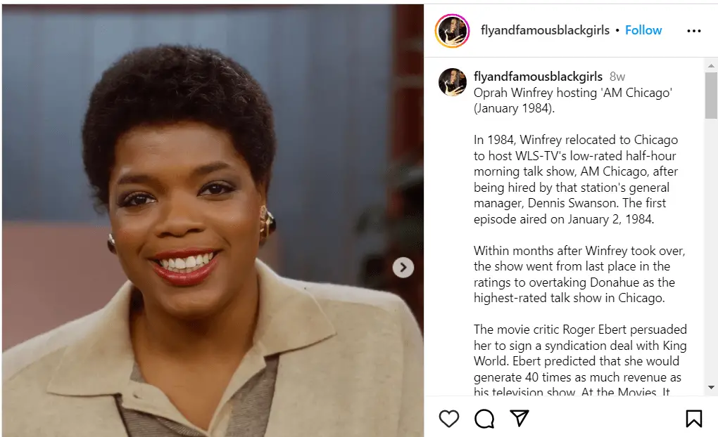 oprah winfrey headshot form AM Chicago show
